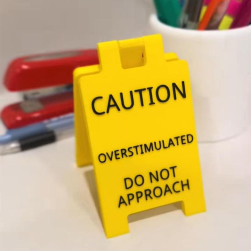 Caution Overstimulated Desk Sign -Yellow Signwith Black Text, Gift for CoworkersBoss & Employees, Mini Novelty FunnyDFunny Desk Sign, 3D Printed Warning Overstimulated Don't Approach, Mini Humorous Prank Gift for Colleagues Boss, Office Home Decor Caution Overstimulated Desk Sign -Yellow Signwith Black Text, Gift for CoworkersBoss & Employees, Mini Novelty FunnyDFunny Desk Sign, 3D Printed Warning Overstimulated Don't Approach, Mini Humorous Prank Gift for Colleagues Boss, Office Home Decor
