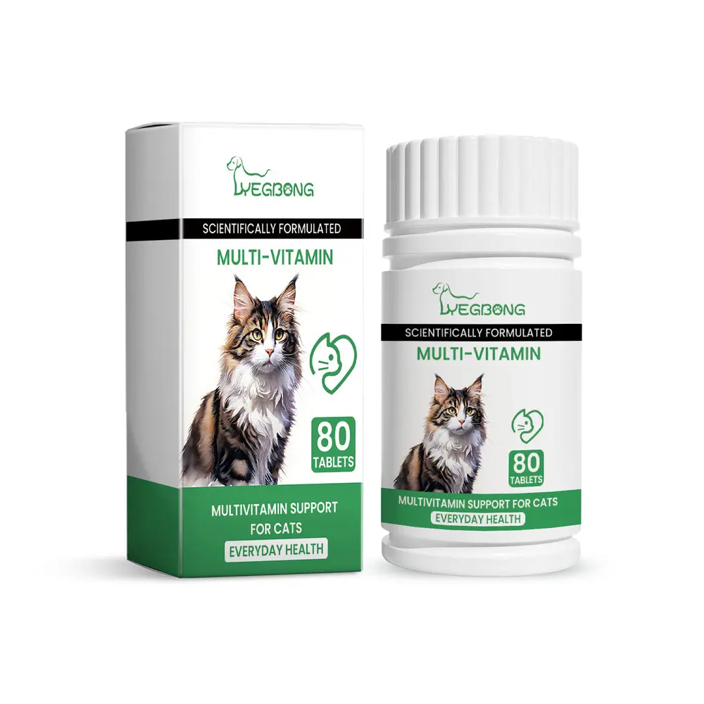 Yegbong Cat Essential Vitamins & Trace Elements Nutritional Supplement Tablets for Feline Health Support