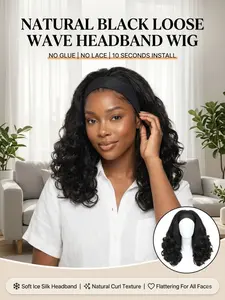 New Arrival African Women's Ice Silk Fiber Long Wavy Wig, Voluminous Natural Fashion Hairpiece, Stylish Synthetic Hair Extension