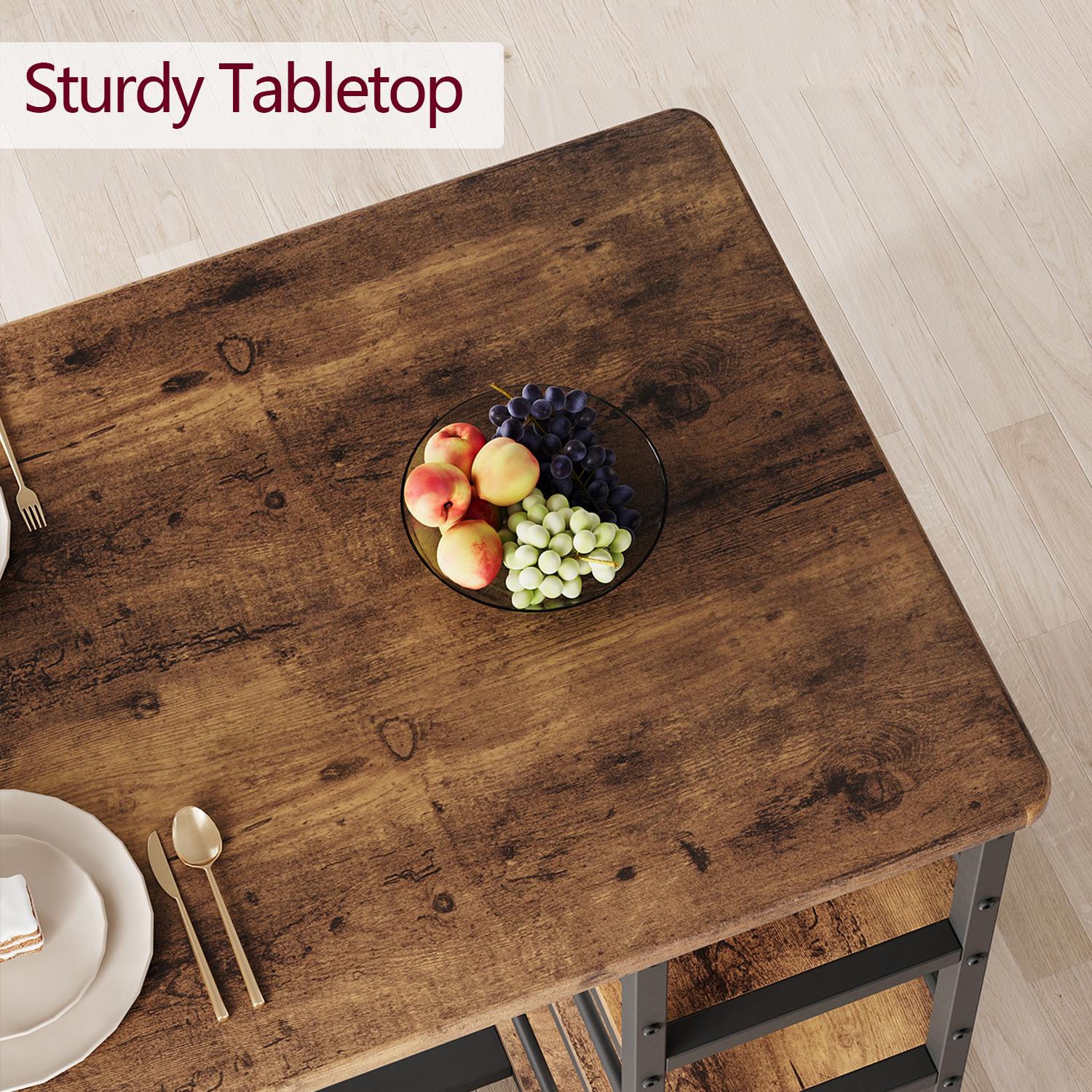 Garvee and Garvee Space-Saving Bar Table Sets for 2 with Upholstered Chairs, Multiple Storage Shelves, Comfortable Seating, Ideal for Kitchen, Apartment, Dining, and Living Areas