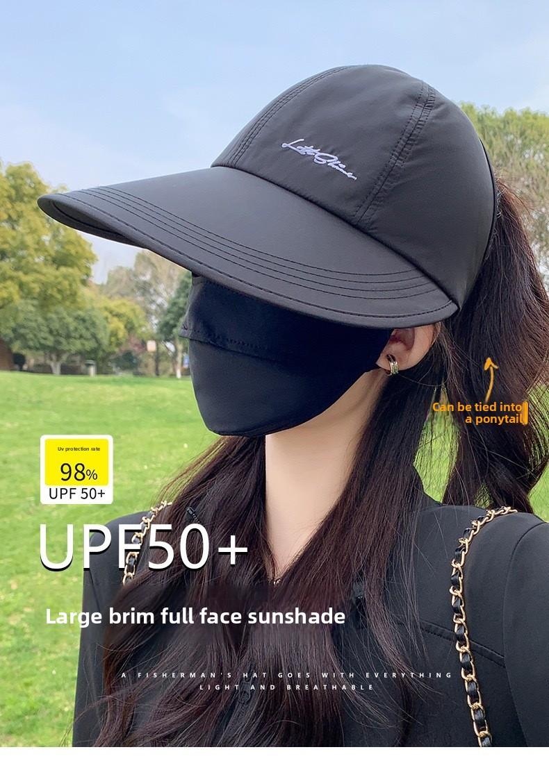 Baseball cap, UPF50+ sports cap, women's sports cap, sun protection cap, with an extended brim suitable for ponytails, sun hat, duckbill cap, open-top sun hat