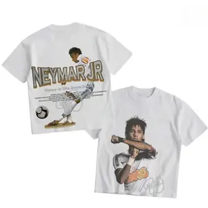 Neymar Jr Graphic Crewneck Tee 100% Pure Cotton Unisex Oversized Top Y2K Vintage Style Summer Streetwear Trendy Soccer Fan Merch for Adults Youth Boys and Kids Perfect Gift for Football Lovers