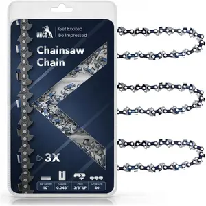 UNCO- Chainsaw Chain, 10 Inch, 3 Pack, 3/8" LP Pitch, 0.043" Gauge, 40 Drive Links, Chain Saw Blade