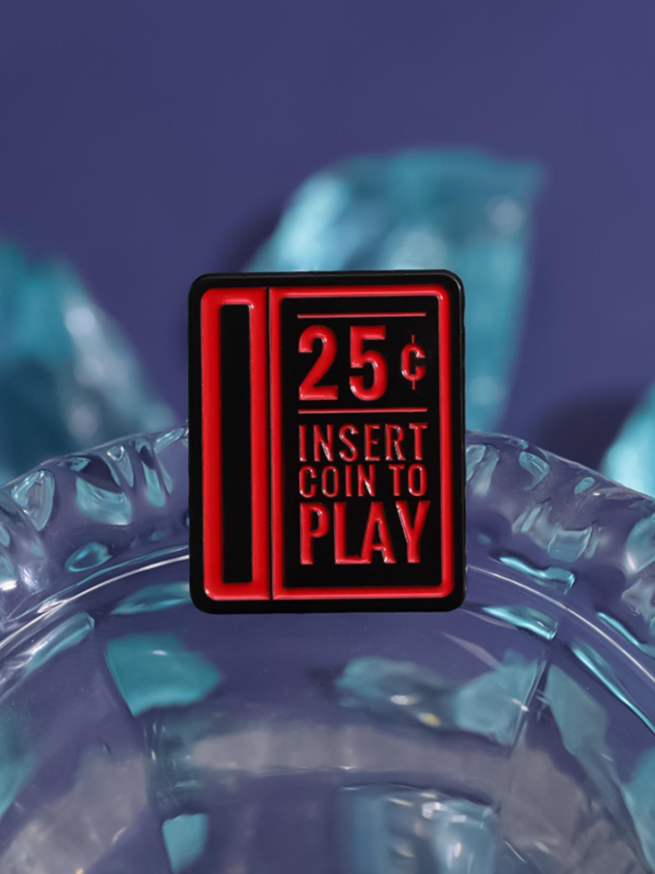 Insert Coin Design Brooch, Enamel Pin Suitable for Backpacks, Jeans, Scarves, Hats Decoration, Trendy All-match & Exquisite Brooch for Birthday Gift, Hat Pins