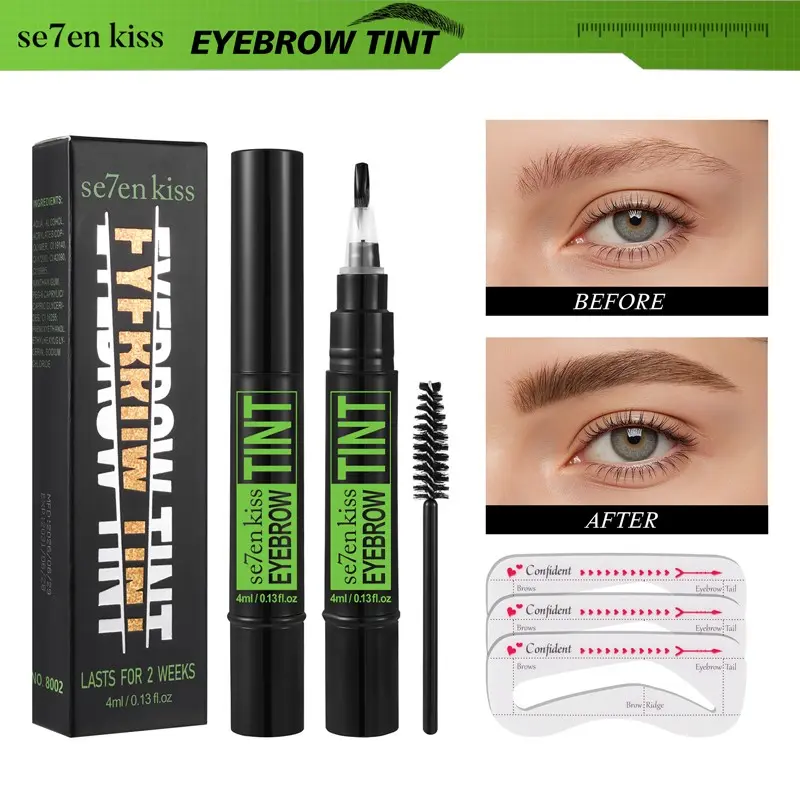 Rotating Eyebrow Brush with Brow Gel, Long-Lasting Waterproof Sweatproof Liquid Brow Pomade, Perfect for Defined Brows