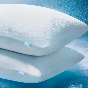 Set of 2 Cooling Pillow Cases King Size, CoolSpan™ Technology Q-Max 0.4 Cooling Pillowcases for Hot Sleepers, Hidden Zipper Pillow Covers, Soft, Anti-Static (20x36'') - Light GreyGift.