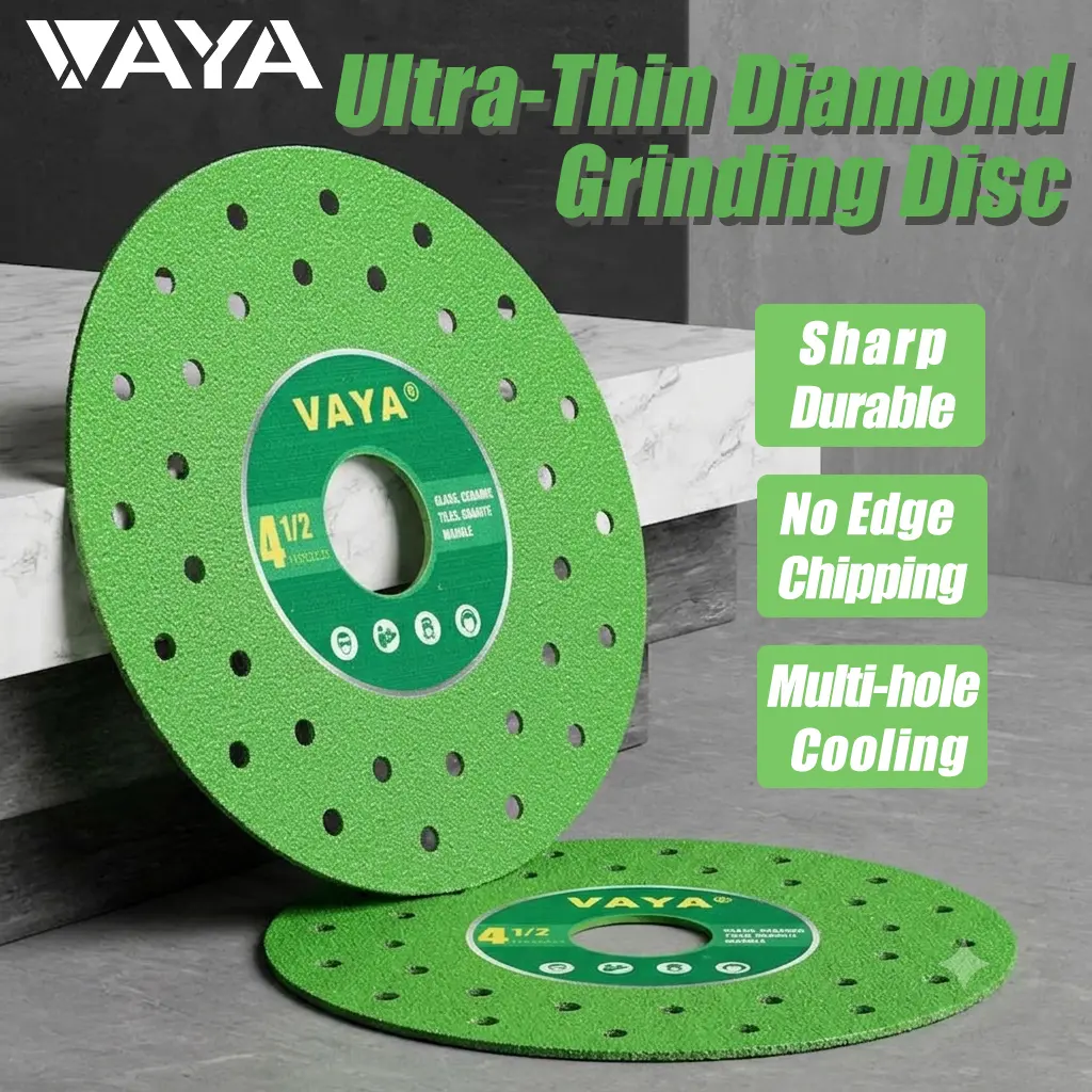 VAYA 115mm 4.5" Ultra-Slim Diamond Saw Blade, Angle Grinder Tool | Multi-Pore Wheel for DIY Tile, Glass & Stone Cutting
