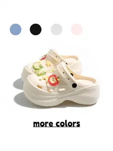 Women's Baby Blue Apple-Star Chunky Clogs, Adjustable Strap Dual-wear Sandals for Daily Wear
