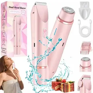 Painless Electric Shaver for Women, 2-in-1 Bikini Trimmer & Facial Razor, IPX7 Waterproof Rechargeable Body Hair Epilator, Ideal Gift