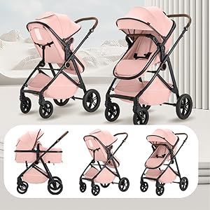 Leisure Hand Wagon Cart,Baby Stroller,Storage Basket,5-Point Harness,All In One Convertible Baby Stroller Without LatchBase -Toddler Stroller With Reversible Stroller Seat ;compact stroller carrinho de bebe affordable strollerc # Summervibes