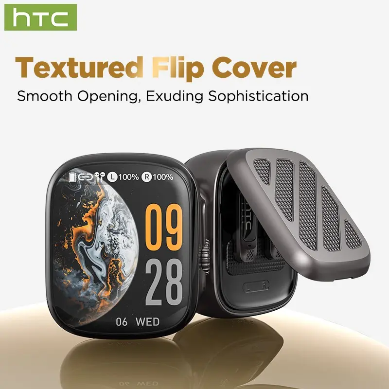 HTC NE72 Wireless Earbuds, Bluetooth-compatible 6.0, Ai Translation, LCD Touchscreen, HiFi Stereo Sound, Low Latency, Ipx5 Waterproof, Sports Earbuds