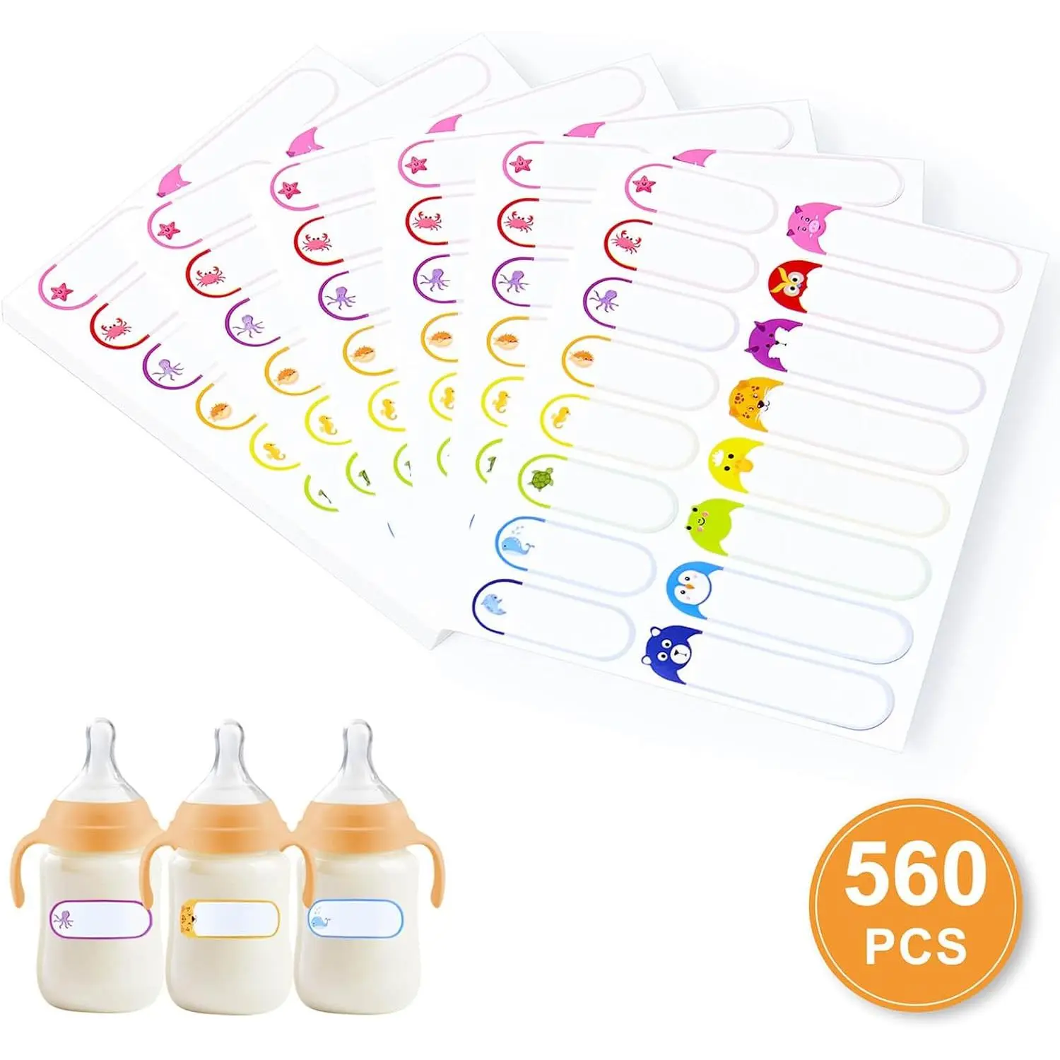 560 count Labels for  Stuff ,   Bottle Labels, Name Label, Self-Laminating Write- Tag Stickers