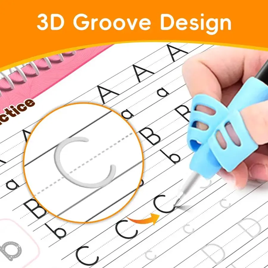 Five-Pack Random Color Training Pen Grips, Innovative Design, Innovative Writing Aid, Finger Clip for Posture Correction, Professional for Adults, Left-Handed or Right-Handed