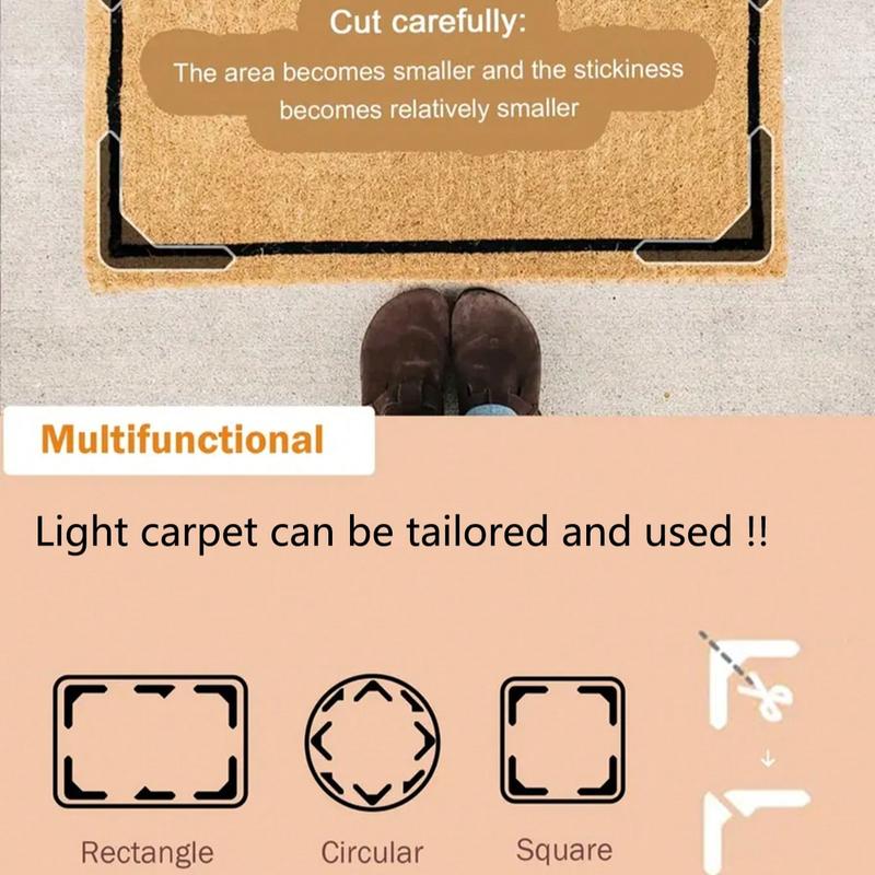 Reusable Carpet Tape, 4 Counts Non-slip Carpet Tape, Anti-slip Floor Mat Tape for Hardwood Floors, Prevent Carpet Movement