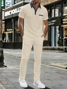 Men's New Arrival Suit Set, Christmas Gift, Friday Sale, Casual Long Sleeve Blazer & Pants, Asymmetrical Design, High Waist, All Seasons