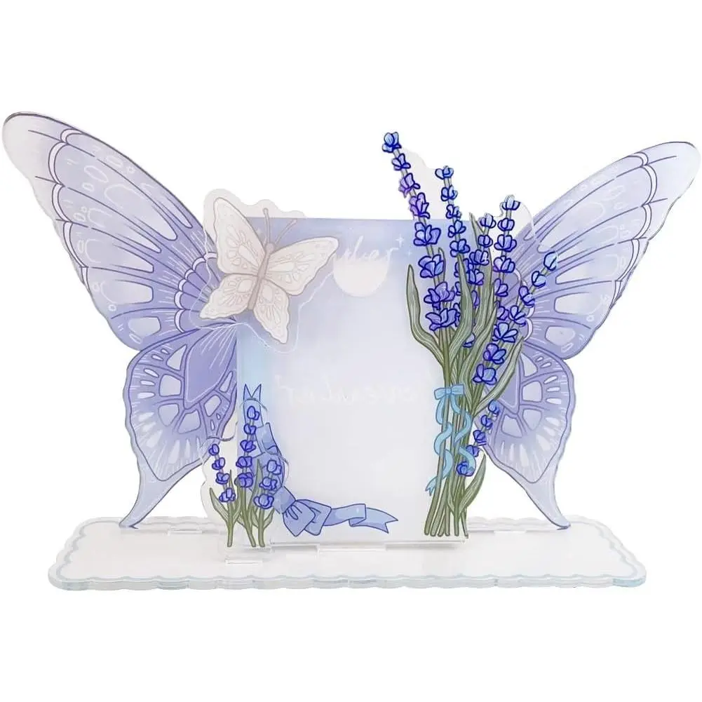 Detachable Acrylic Kpop Photocard Holder with Decorative Accessories Kpop Photocard Display Stand Kpop Photocard Frame Kpop Photocard Organizer for Kpop Fans Purple