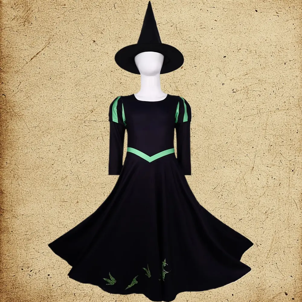 Glinda Elphaba Dress Cosplay Outfit Evil Witch Costume For Halloween Role Play And Professional Stage Performance