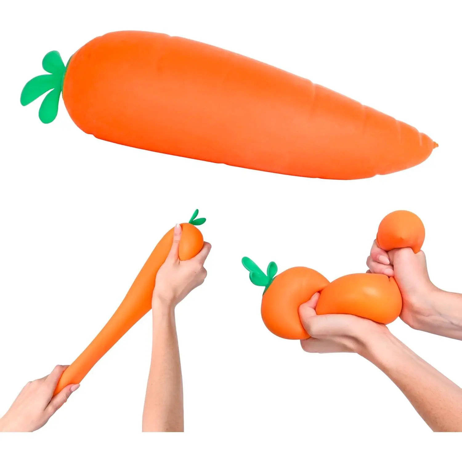 Toymendous Giant Squishy Carrot - 11.5 in Jumbo Stress Relief Fidget Sensory Toy, Safe Materials, Unisex, Ideal for Sports, Comics, Video Games, Science Fans, Oddly Satisfying Experience, Bpa Free