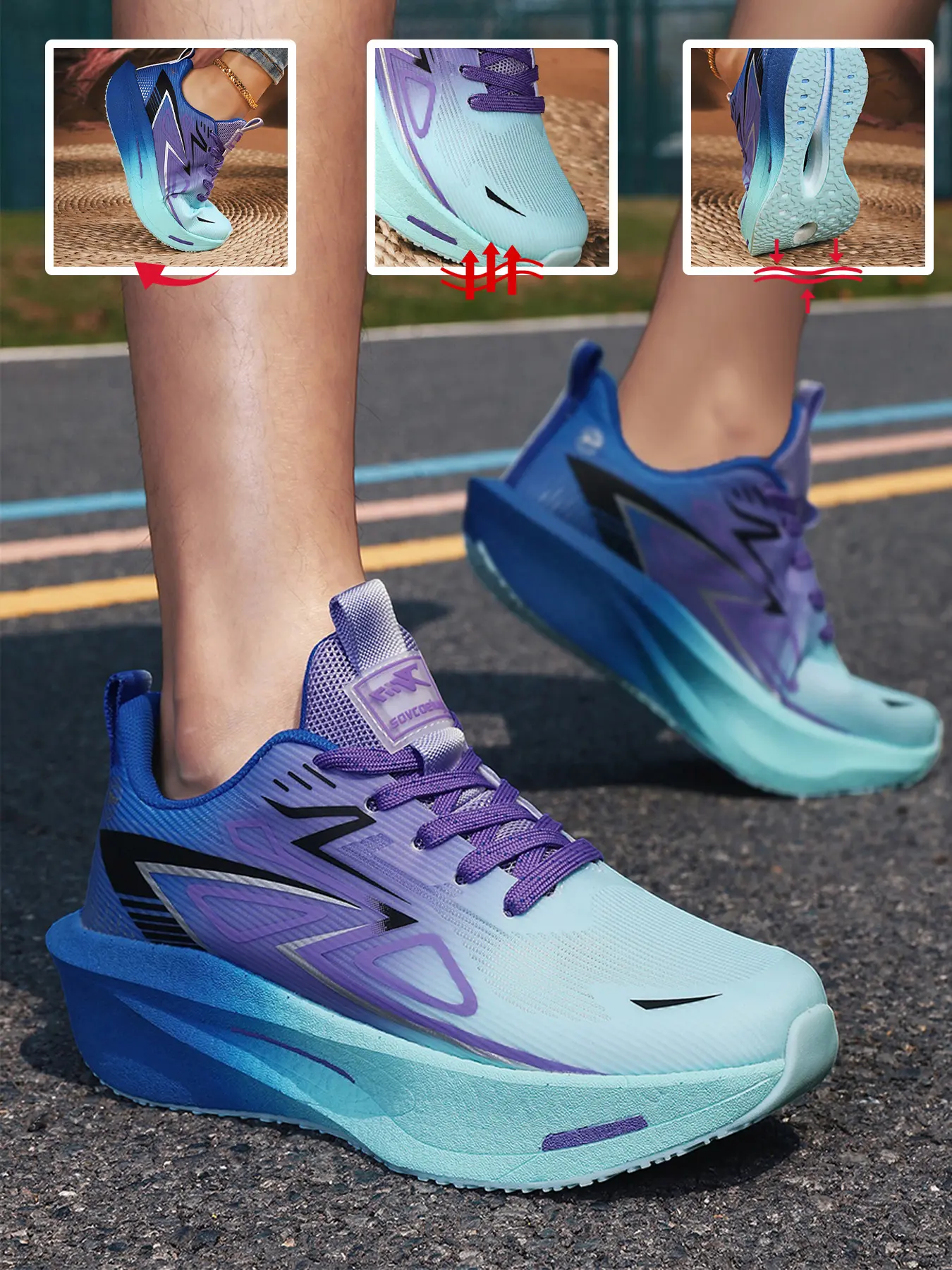 Spring Summer Men's Lightweight Thick Sole Sneakers, Breathable Mesh Running Shoes, Comfortable Walking Shoes, Anti-Slip Durable, All-Season Active Footwear