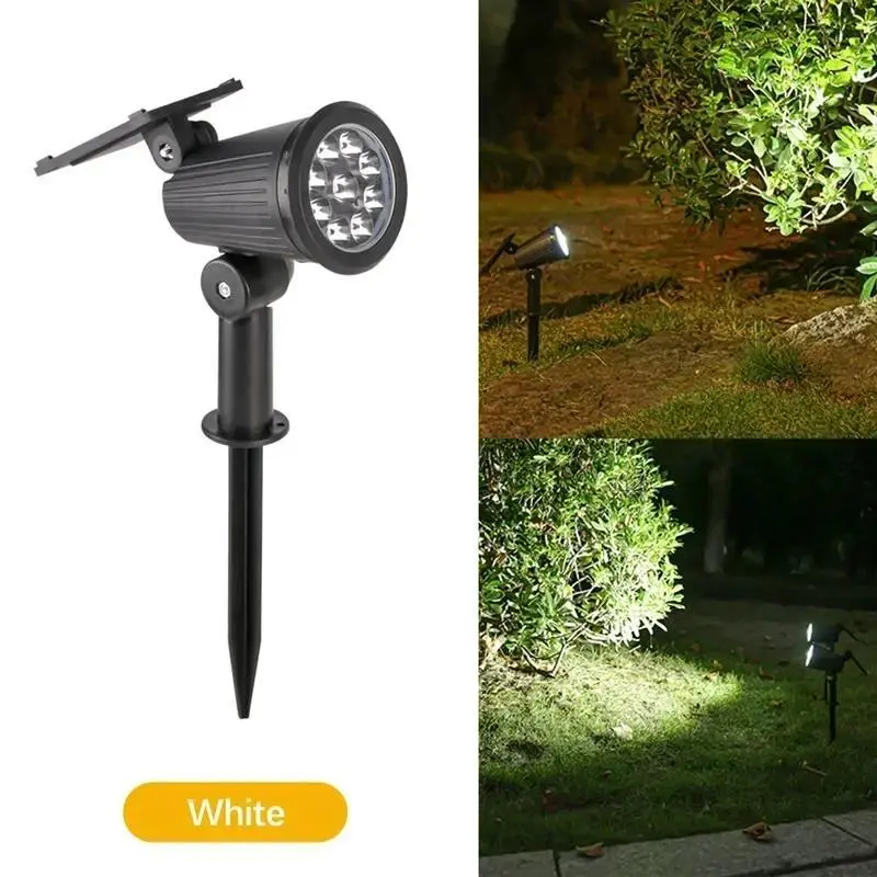 9 LEDs Solar Spotlights, Outdoor IP65 Waterproof, Spot Lights, Brightness Adjustable for Garden Backyard Driveway Patio Decor