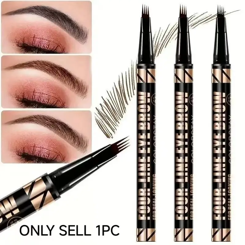 【Black Friday】4-Tip Microblading Eyebrow Pen, Long-Lasting and Durable Brow Makeup Products for Daily Use, Smooth Application, Quick-Drying Formula, Party Gift, Holiday Gift for Women