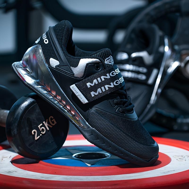 Professional weightlifting shoes crafted for heavy-duty lifting and high-intensity functional training, featuring sturdy anti-slip rubber soles that deliver excellent stability for men’s deep squat movements.