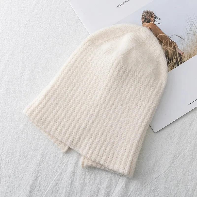 Hot Sale Women Hat Kpop Style Autumn /Winter Hat Soft Beanie Hats For Women Leisure Back Split Teens Ponytail Knitted Cap