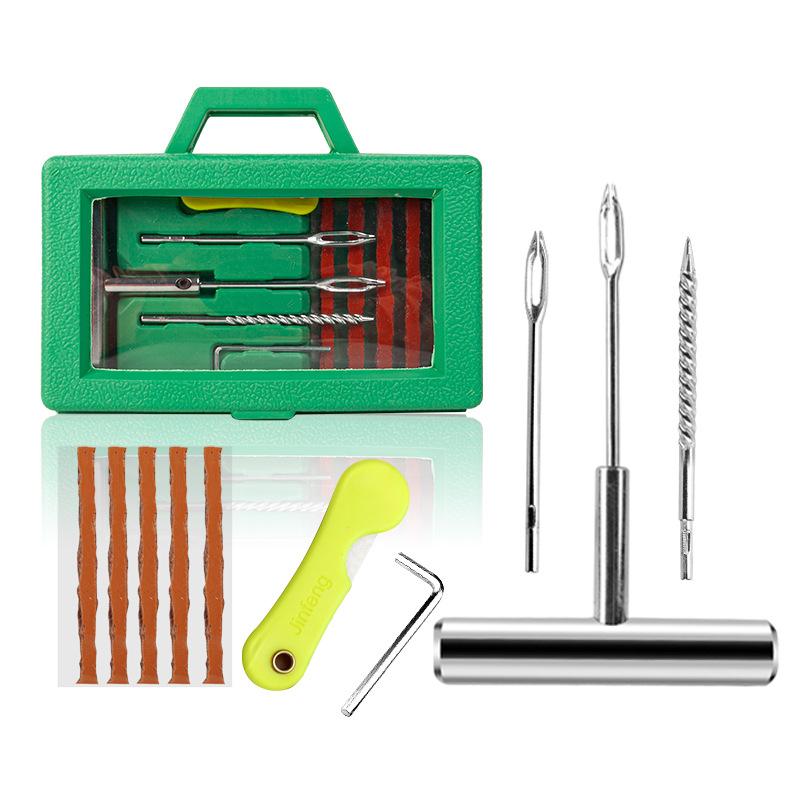 Car & Vehicle Vacuum Tire Repair Kit with Rubber Strips Fast Glue & Sealant for Motorcycle Electric Bike Emergency Fix