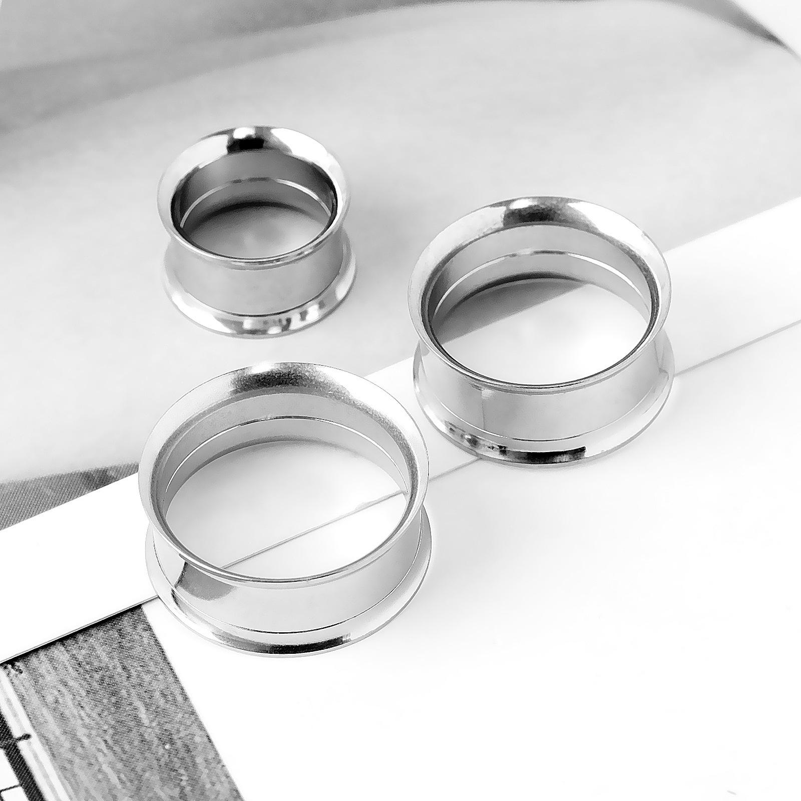 316L Stainless Steel Double Flared Ear Gauges Set, 2G-00G Ear Tunnels Plugs, Hypoallergenic Ear Stretching Jewelry for Women Men