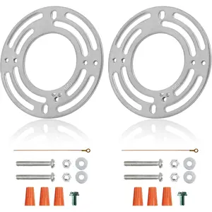 2 Pack Universal Heavy Duty Fixture Mounting Bracket, 50 LB Rated 4 Inch Diameter Steel Round Crossbar with Screws for Ceiling Pendant Light, Chandelier, Wall Sconces, Barn Lights