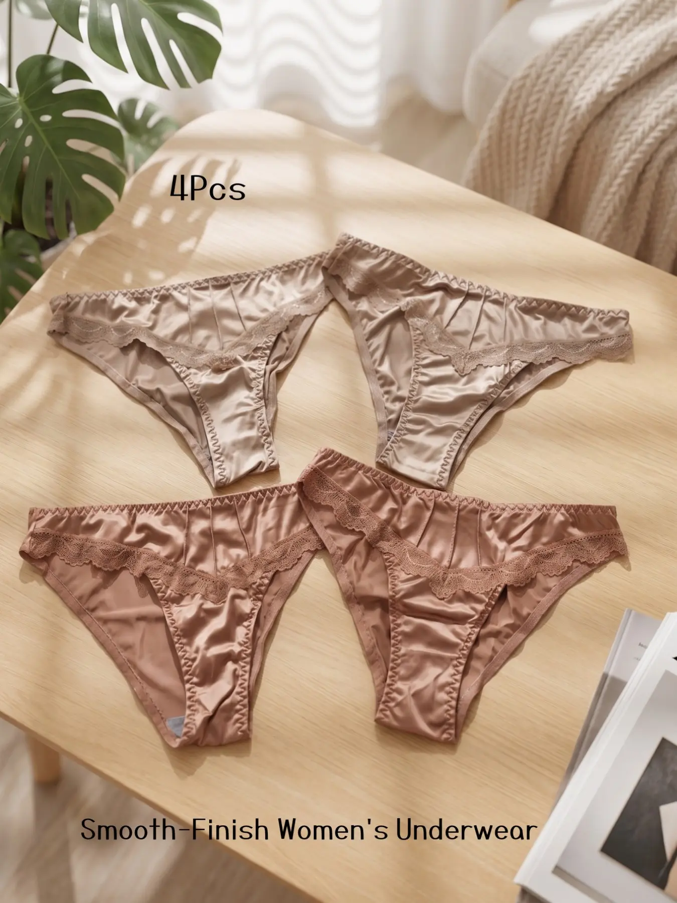 4-Pack Smooth Women's Underwear, Soft and Comfortable, Ideal for Daily Wear, High-Quality Fabric, Perfect Fit for All Seasons