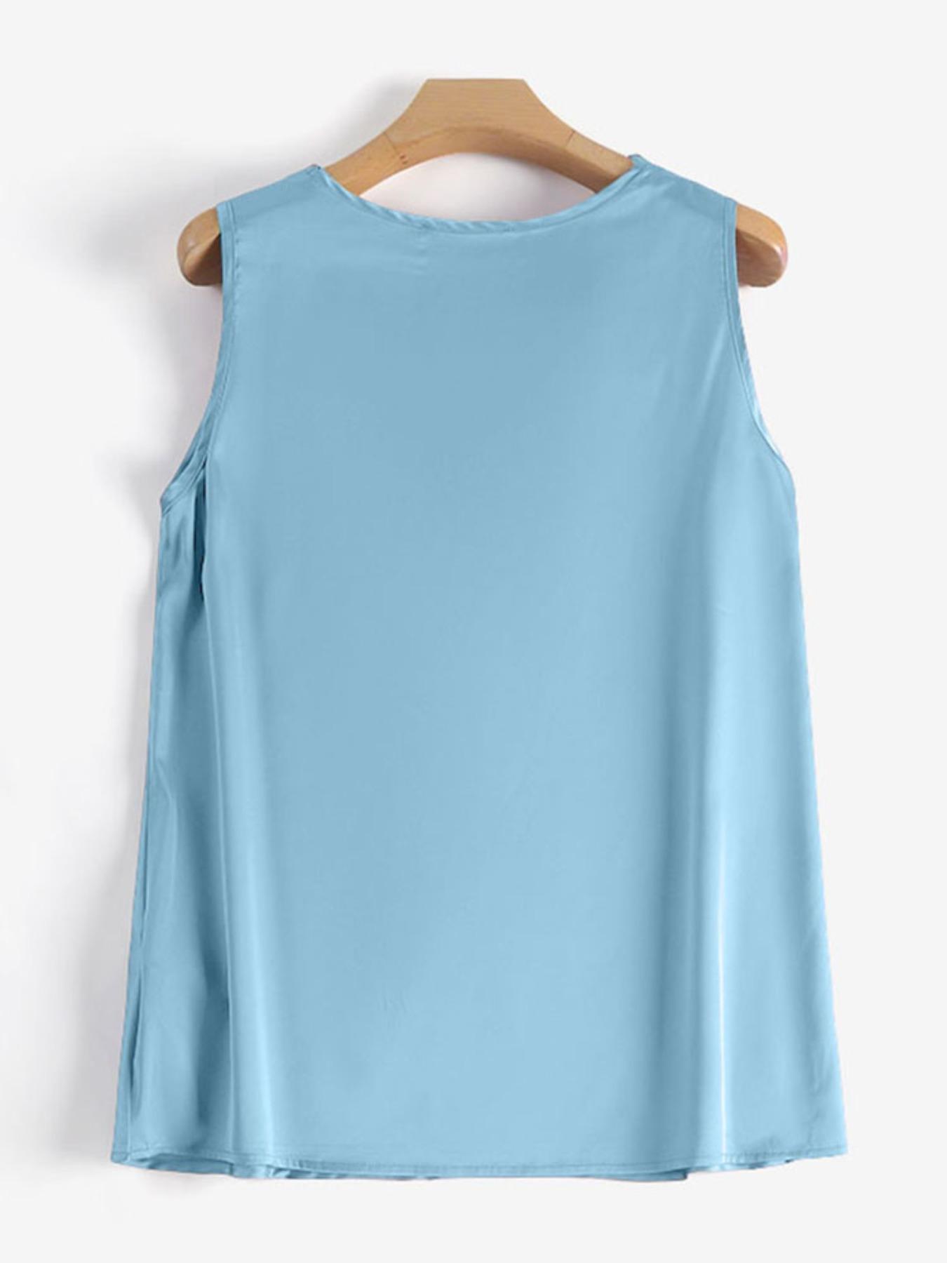 Women's Solid Cowl Neck Tank Top, Elegant Casual Sleeveless Top for Summer, Ladies Clothes for Daily Wear