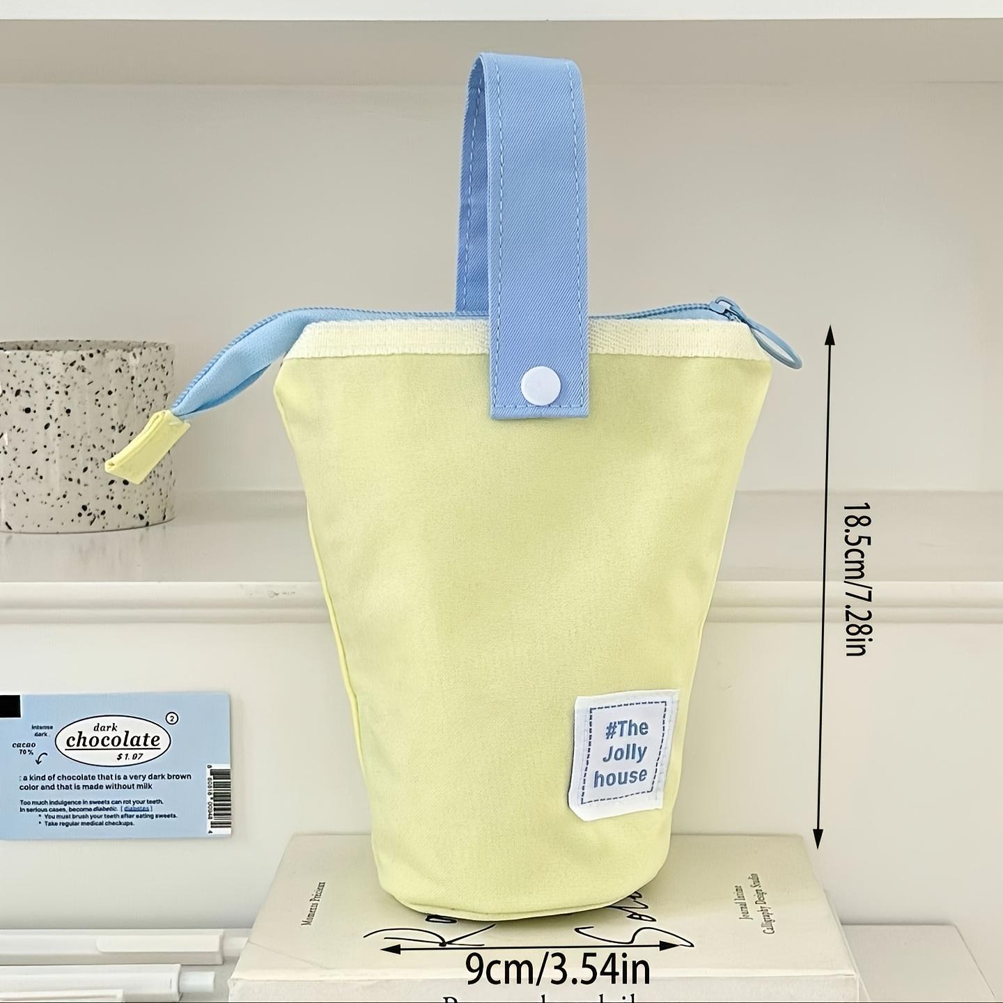 [Stylish Macaron Pencil Case] Stylish & Durable Macaron Color Block Foldable Pencil Case | Spacious Student Pen Holder with Portable Design for Desk or Office Use | Perfect Gift for Friends, Family, Couples, and Besties