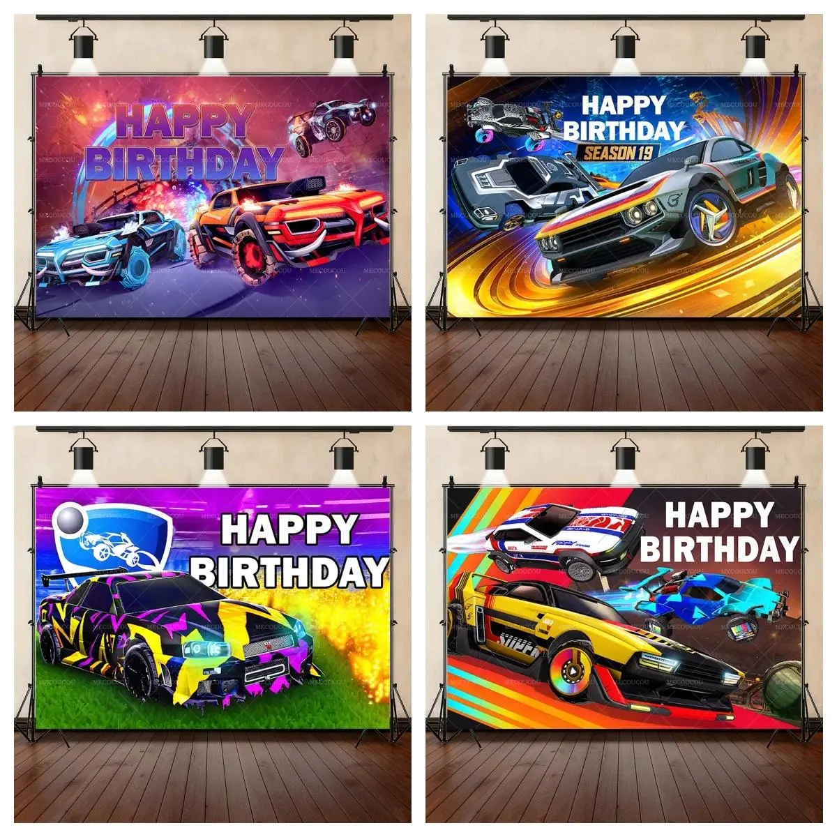 Rockets League Photography Backdrop Racing Car Football Kids Boys Birthday Background Banner Cartoon Game Custom Decor Props