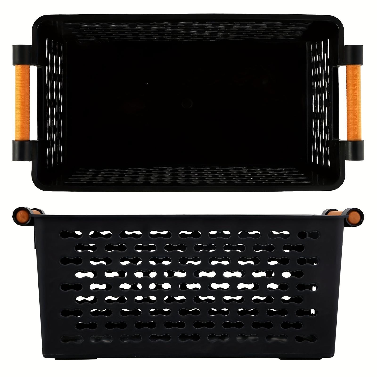 Set of 6 Stackable Durable Plastic Storage Baskets with Handles, Open Top Ventilation Holes, for Home, Office, Closet, Bathroom Storage Set of 6 Stackable Durable Plastic Storage Baskets with Handles, Open Top Ventilation Holes, for Home, Office, Closet, Bathroom Storage