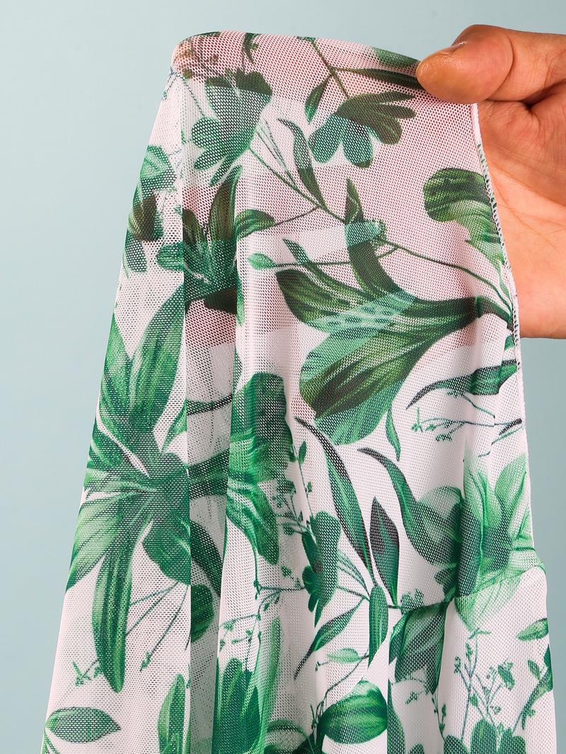 Women's V Neck Bohemian Print One-Piece Swimsuit and Matching Cover Skirt Set Summer Swimdress Swimming Vacation Beach Bathing SuitSuit Stylish Beachwear