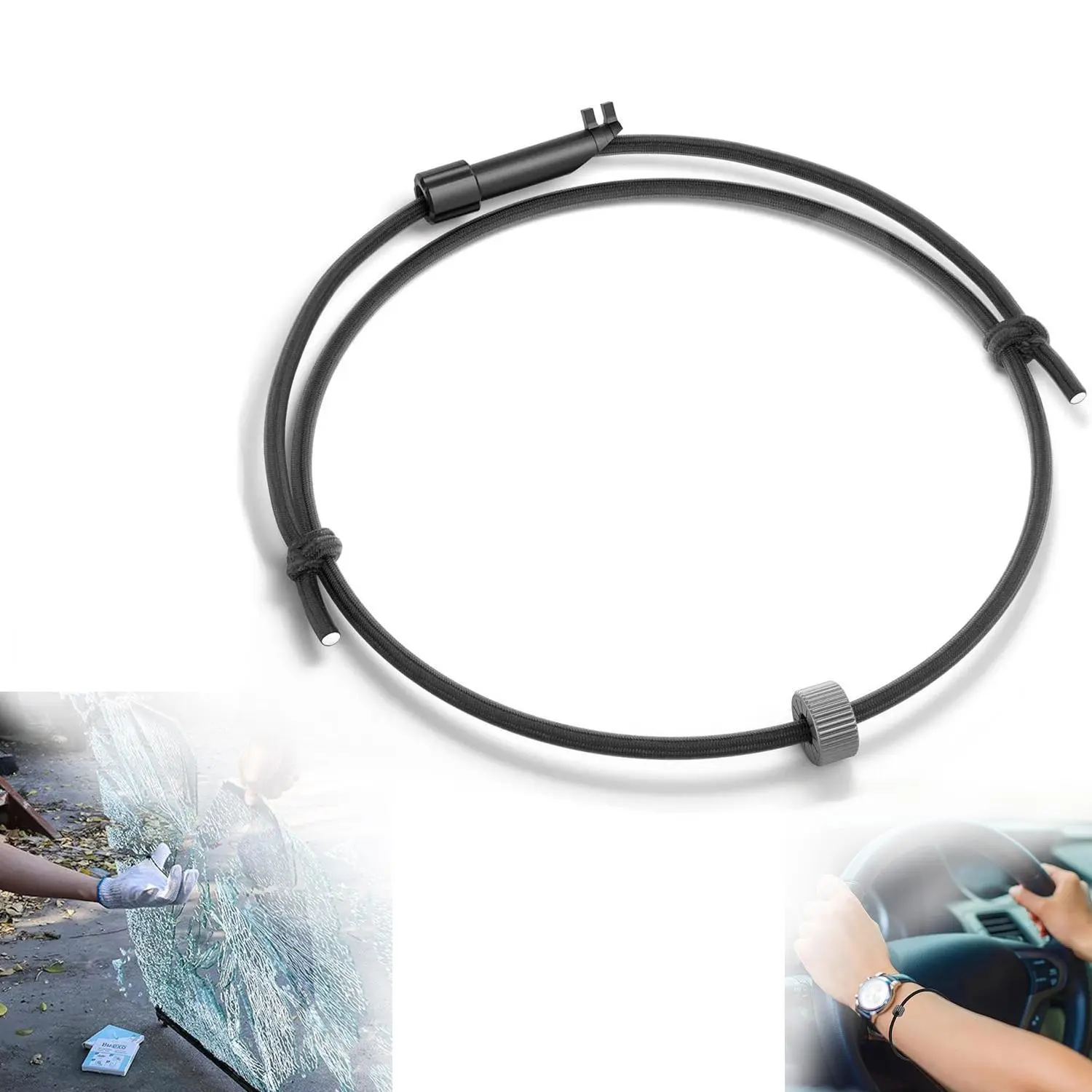 Car Window Breaker Bracelet, Emergency Tools with Tungsten Bead, Automotive Self-Rescue Escape Accessory