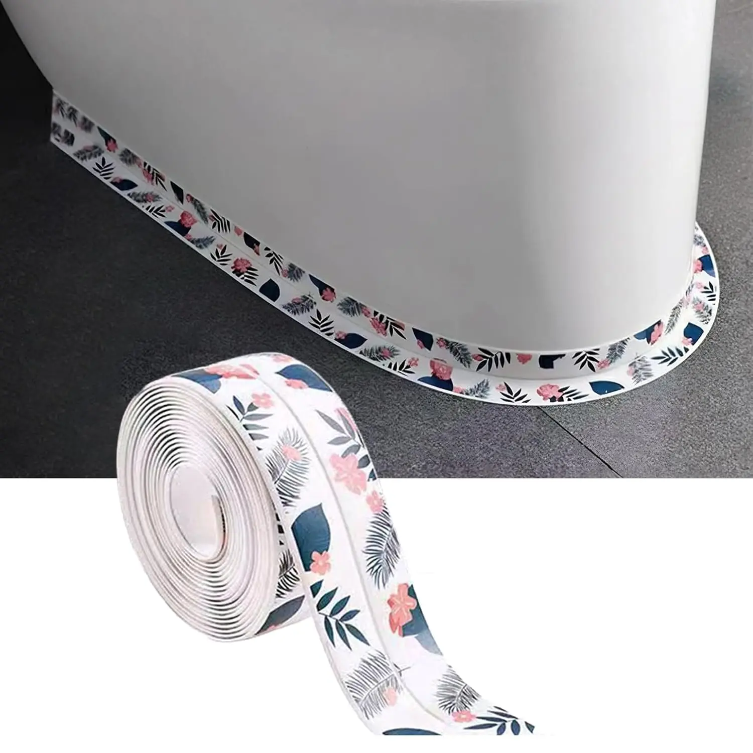 1.5x10ft PVC Self-Adhesive Sealing Tape - Traditional Anti-Steam Sealant Substitute, for Kitchen, Bathtub (Size C, 1.5in Width)