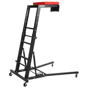 GARVEETopside Automotive Engine Creeper for Auto Repair: 48" to 66" Height, 400 LBS Capacity, with 4 Swivel Casters for Easy Mobility in Black, Yellow, Orange, and White Colors.
