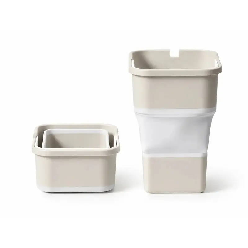 Collapsible Car Trash Can with Hidden Trash Bag Storage, Compact Folding Garbage Bin for Car, Camping, Picnic, Beach, Drinks and Small Items
