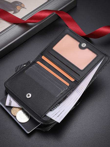 Men's Minimalist Plain Color Zipper Wallet, Casual Trendy Versatile High-quality Daily Wallet, Fashionable Wallet for Daily Use