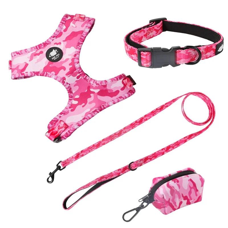 Dog Harness Suit Include Vest Harness Collar Leash Handkerchief Scarf Poop Bag Accessories for Pet Cat Dogs Supplies Set  Dog Accessories