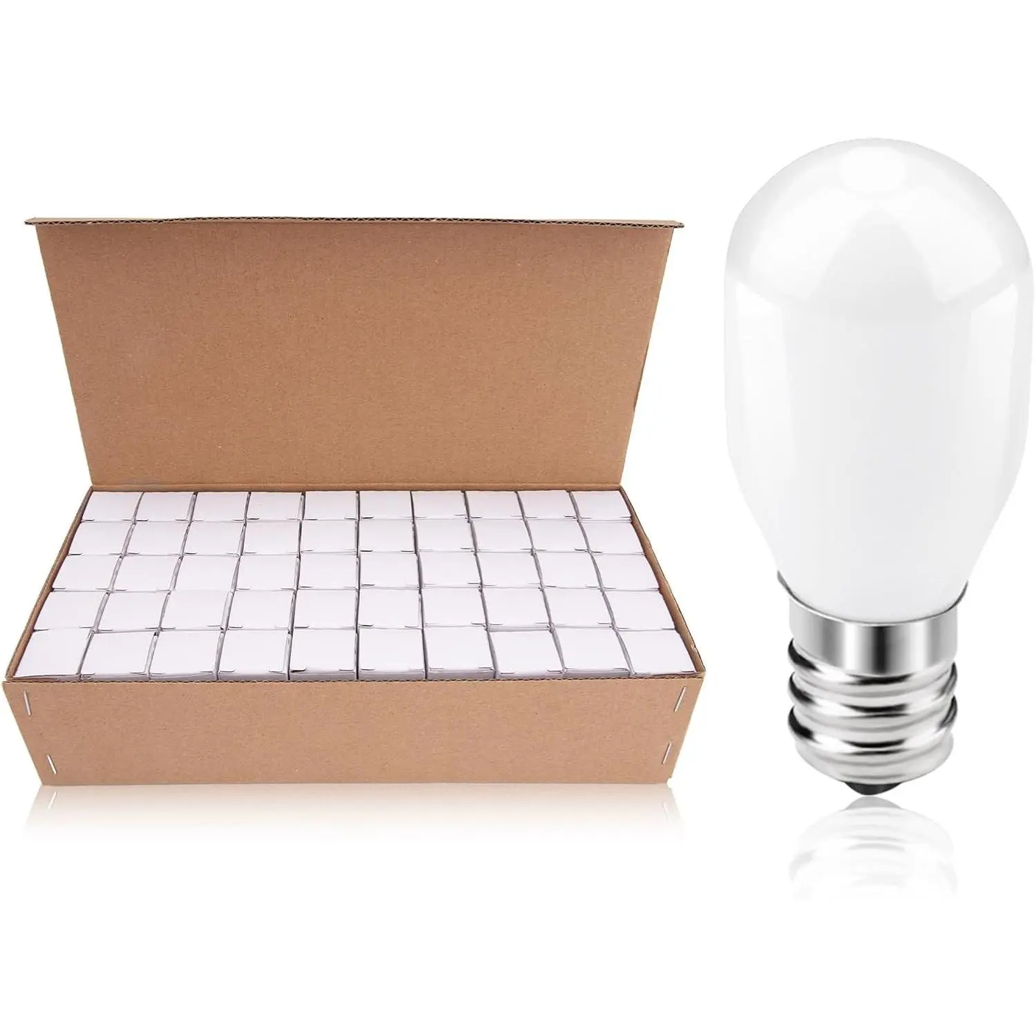 50 Pack Christmas Village Replacement Light Bulb, E12 Base, 6W 120V, White