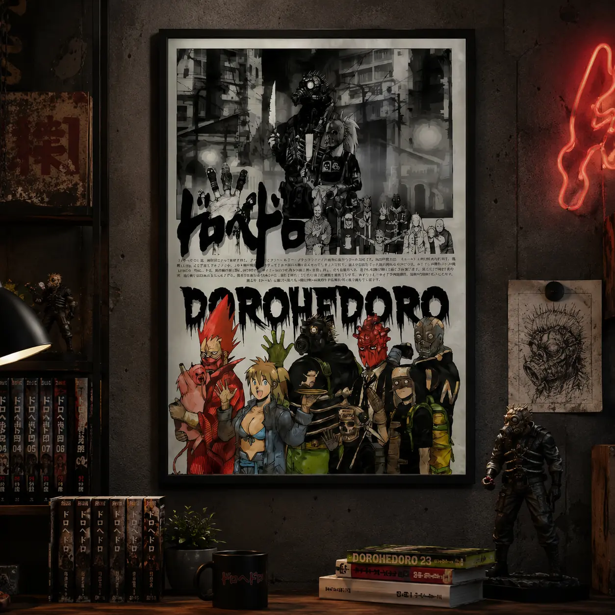 Dorohedoro Anime Poster - Caiman Nikaido En Family Anime Art Print Anime Gifts - Japanese Wall Decor - Anime Wall Print, Canvas Wall Art Print, Dark Anime Room Decor for Bedroom Dorm Gaming Room Office, Manga Poster Gift for Anime Fans
