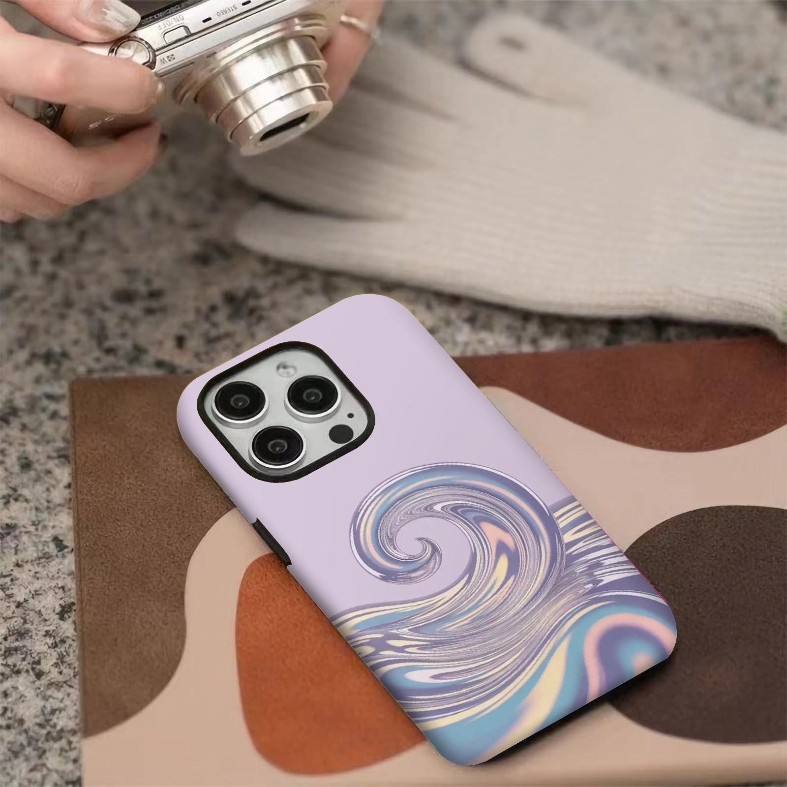 swirl, pastel, wave Soft And Hard Two-In-One Film Printed Full Pattern Case For IPhone 16 15 14 13 1211 Pro Max Plus Phone Case