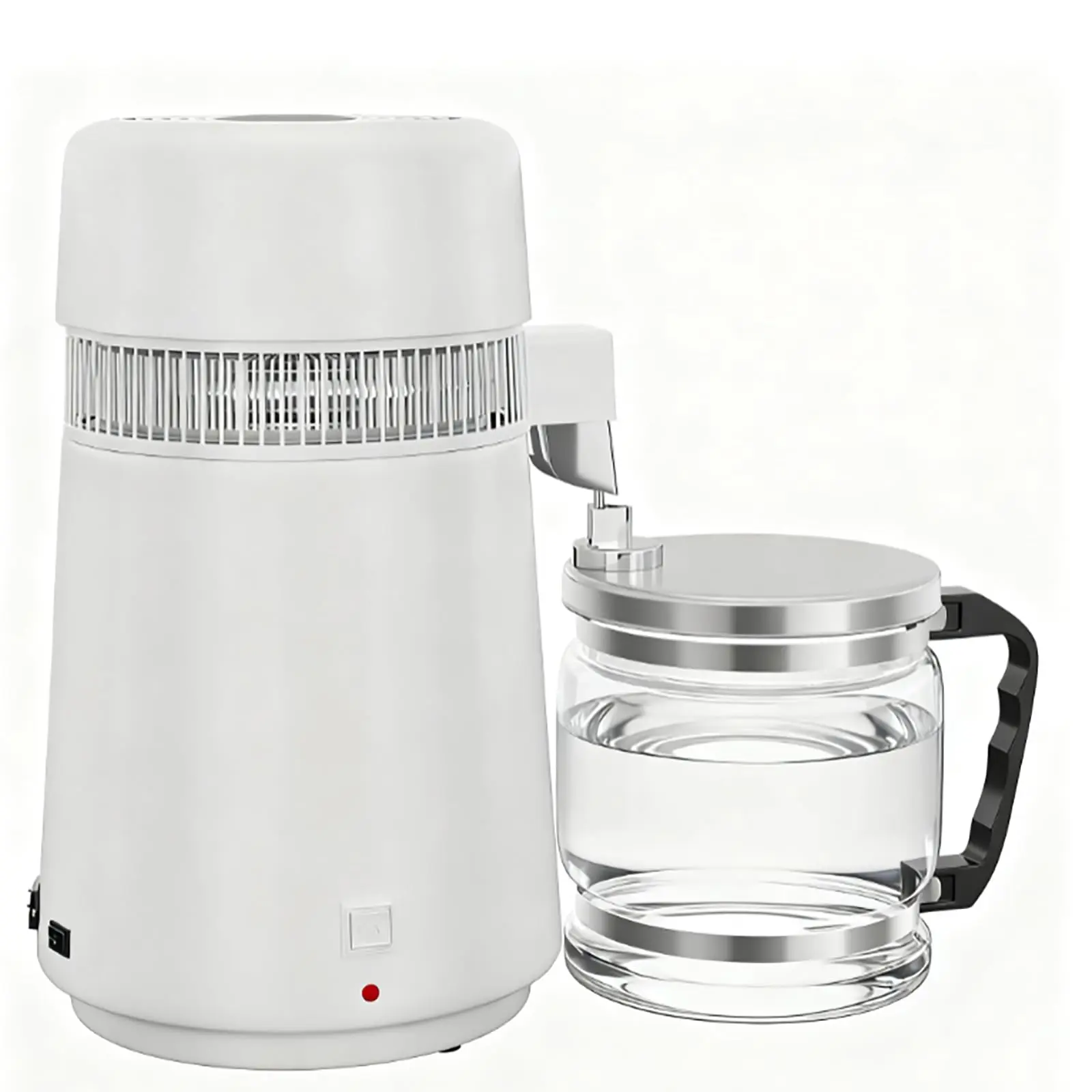 GARVEE Pure Countertop Water Distiller 1 Gallon 4L with 750W Power, Glass Container, Desktop Water Purifier and Filter Machine for Home and Office Use