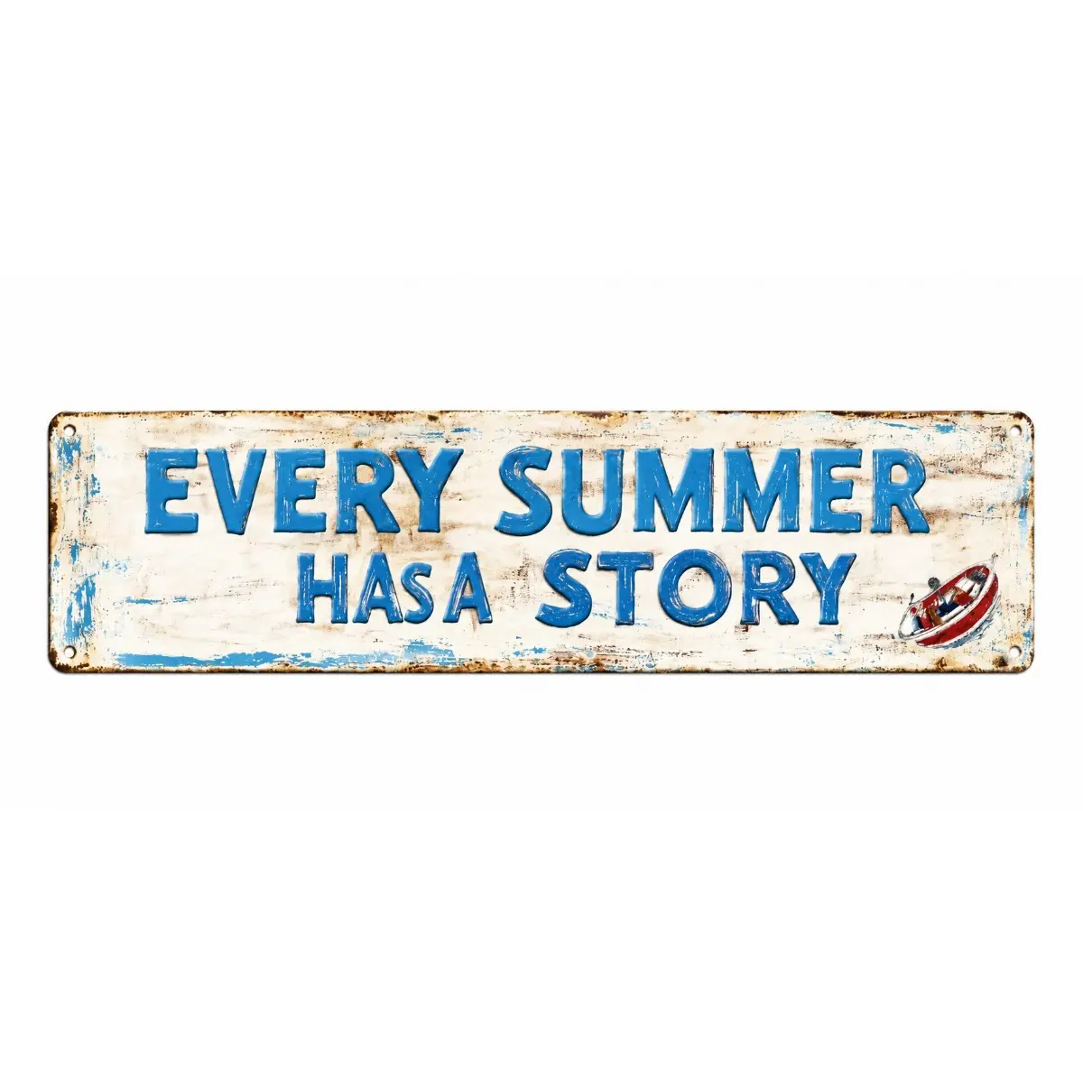 Vintage Lake Metal Wall Sign, "Every Summer Has A Story" Rustic Farmhouse Decor, Lake House Cabin Wall Art, Nautical Coastal Hanging Sign, Summer Vacation Home Decoration, Porch Patio Living Room Bedroom Decor Gift 4x16 Inch