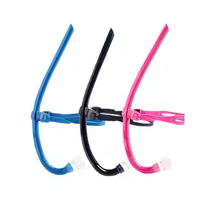 Soft Full Silicone Front Mount Freediving Snorkel Tube Lightweight Breathing Equipment For Kids And Adults Beginner Swimming Training Snorkeling Water Sports