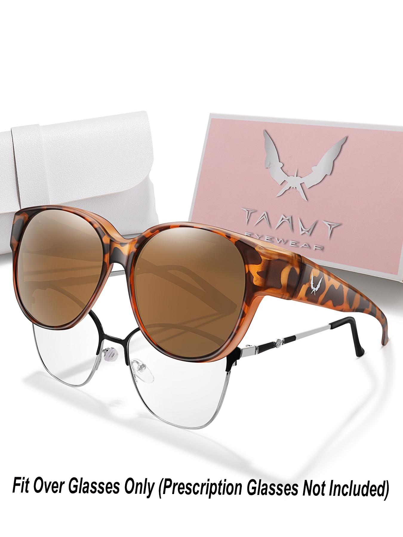 Fit Over Glasses Sunglasses, Sporty Wrap Around Sunglasses for Women & Men, Comfortable Wear Over Glasses for Everyday Style