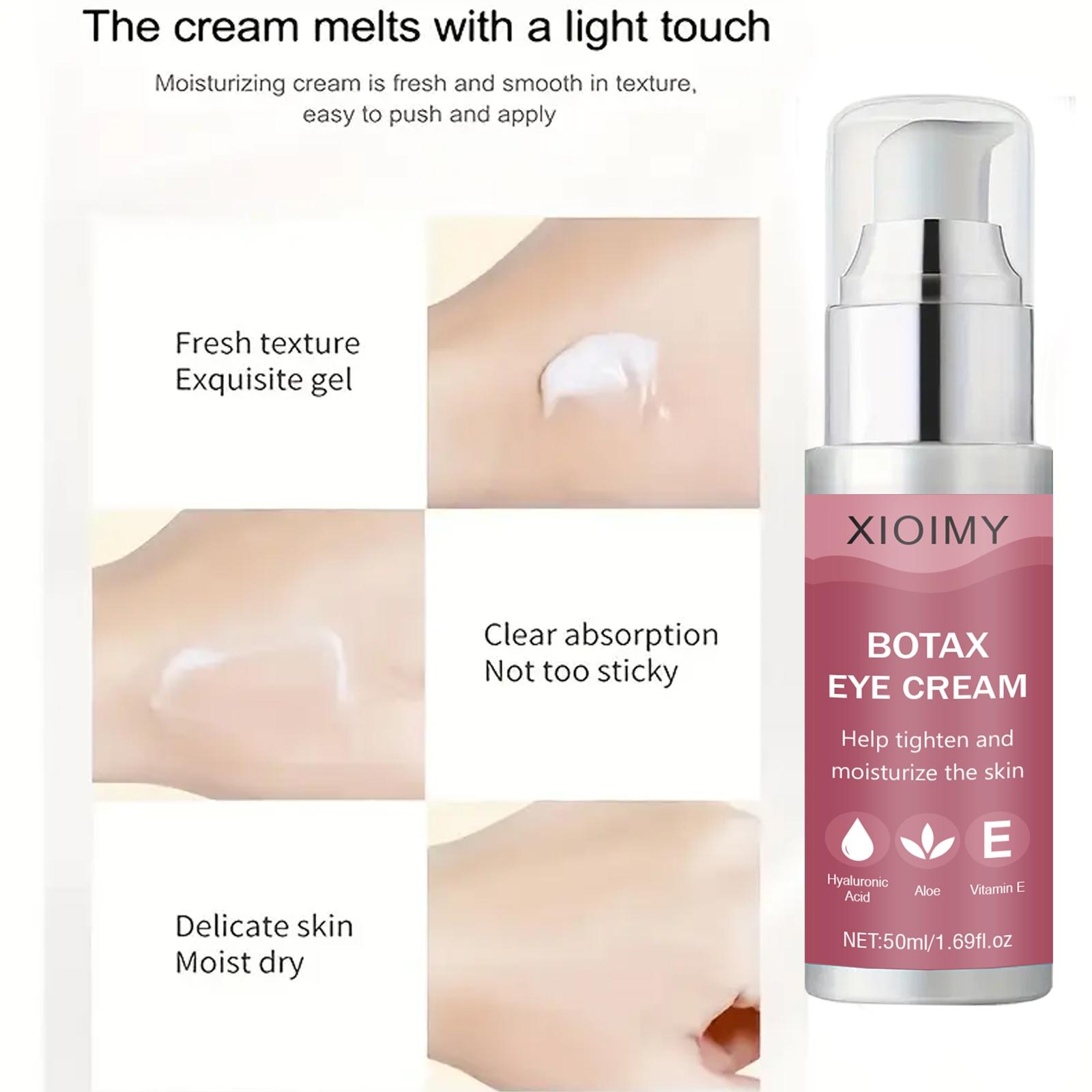 Botax Intense Hydrating Firming Eye Cream 50ML, Infused with Hyaluronic Acid & Aloe Vera, Vitamin E, Moisturizing & Brightening, All Skin Types, Balm